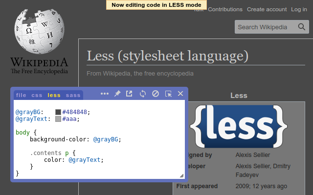 Live editor for CSS, Less & Sass – Magic CSS 插件截图