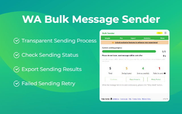 Bulk Sender – WhatsApp 群发助手 插件截图