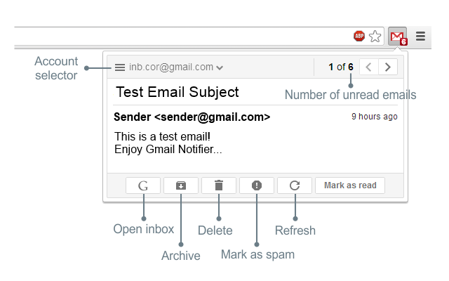 Notifier for Gmail™ 插件截图