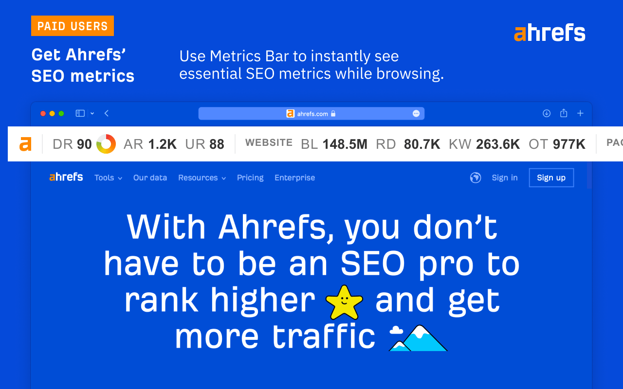Ahrefs SEO Toolbar: On-Page and SERP Tools 插件截图