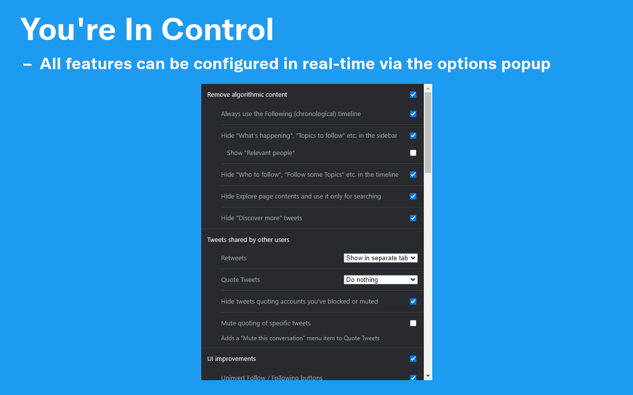 Control Panel for Twitter 插件截图