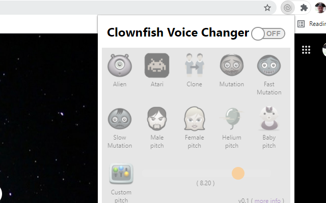 克劳恩鱼语音变声器 for Chrome 插件截图