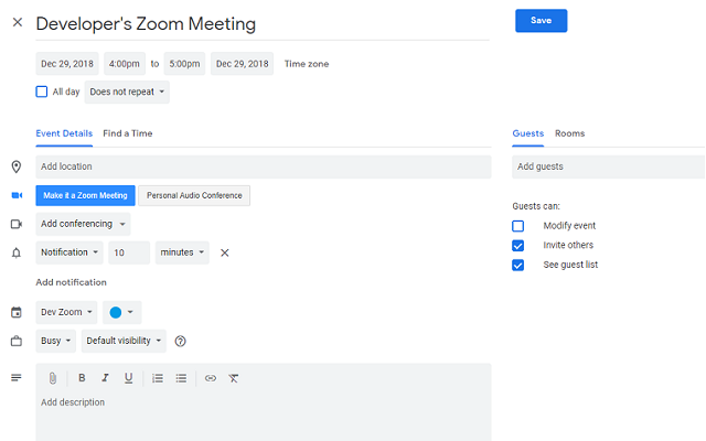 Zoom Chrome 扩展程序 插件截图