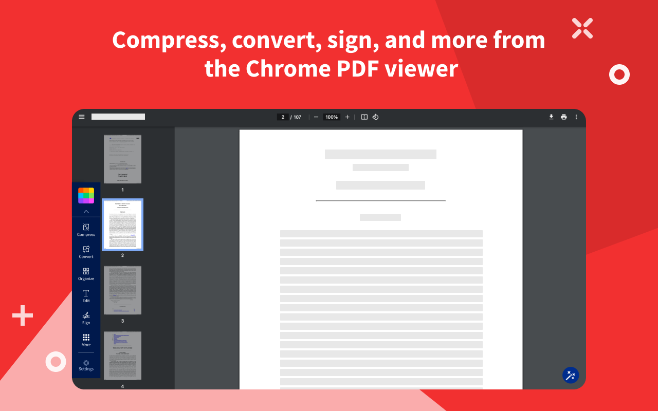 Smallpdf – 编辑、转换、压缩 PDF 文件并 AI 生成 PDF 摘要 插件截图