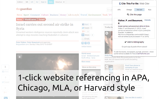 Cite This For Me:网页引用工具 插件截图